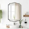 POZINO Scalloped Beveled Wall Mirror, 24"x36" - Thumbnail 1