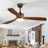 52 inch Ceiling Fan with Lights and Remote Control, Reversible, 3 Wood Blades, 6 Speeds, 3CCT Dimmable - Thumbnail 1