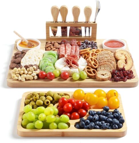 Bamboo Charcuterie Boards and Knife Set - Lot 765