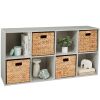 8-Cube Bookshelf, 11in Storage Display w/ Removable Panels, Customizable - Thumbnail 1