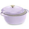Cast-Iron Dutch Oven Kitchen Cookware w/ Enamel, Handles - 6qt - Thumbnail 1