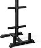 CAP Barbell Olympic Bumper Plate Tree Rack with 4 Weight Plate Posts and 2 Barbell Storage Holders - Thumbnail 1