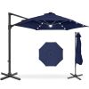 360 LED Rotating Cantilever Offset Patio Umbrella - 10ft - Thumbnail 1