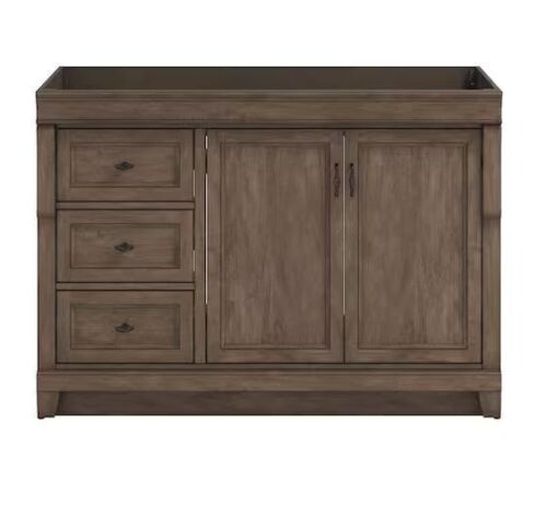 Home Decorators Collection Naples 48 in. W x 21.63 in. D x 34 in. H Bath Vanity Cabinet without Top in Distressed Grey - Lot 30JF