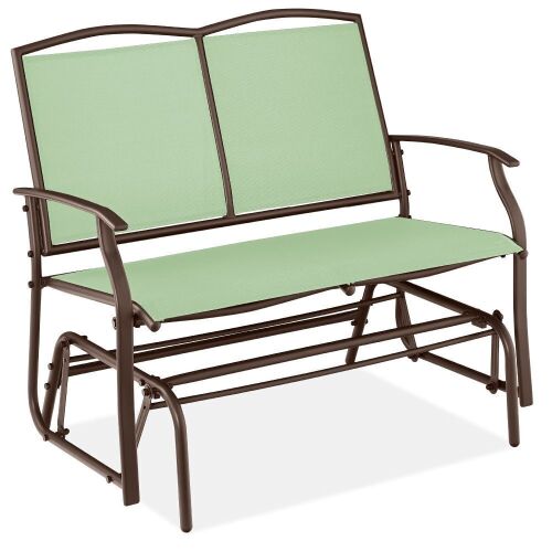 2-Person Patio Loveseat Swing Glider, Bench Rocker w/ Armrests - Lot 130