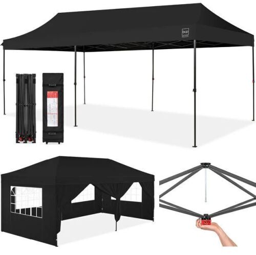 Pop Up Party Tent Canopy w/ 1-Button Easy Setup - 10x20ft - Lot 119