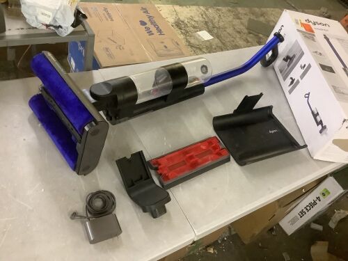 Dyson Wash G1 Wet Cordless Hard Floor Cleaner in Matte Black/Ultra Blue with Microfiber Motorized Rollers - Lot 60JF