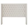 Madison Park Amelia Transitional Fabric and Wood Queen Headboard in Cream - Thumbnail 1