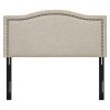 Madison Park Nadine Polyester Fabric and Metal Queen Size Headboard in Black/Cream - Thumbnail 1