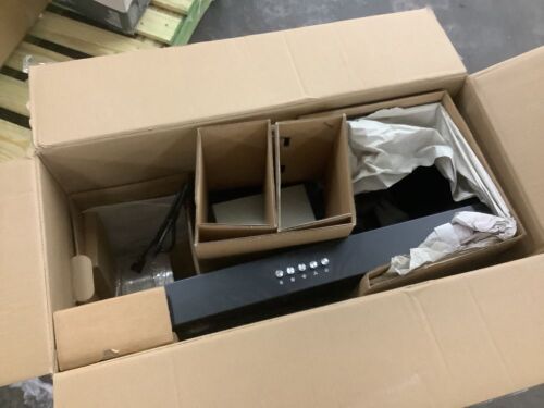 Vissani Lora 30 in. 350CFM Convertible T-Shape Wall Mount Range Hood in Black with Charcoal Filters and LED Lighting - Lot 775JF