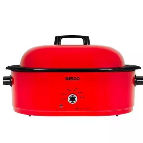 Nesco 18 qt. Red Roaster Oven with Porcelain Cookwell - Lot 598JF