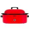 Nesco 18 qt. Red Roaster Oven with Porcelain Cookwell - Thumbnail 1