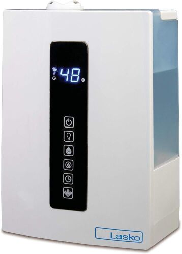 Lasko Warm and Cool Mist Humidifier with Humidistat and Timer, 4.9L Tank, No Filter - Lot 682JF