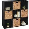 9-Cube Bookshelf, 13.5in Storage Display w/ Removable Panels, Customizable - Thumbnail 1