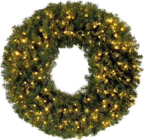 DECORKEY 48 Inch Pre-lit Christmas Wreath - Lot 185