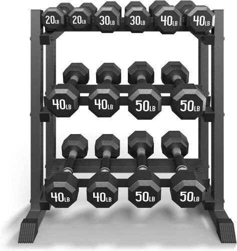 3-Tier Dumbbell Rack, 1100LB Capacity - Lot 455