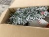6' Pre-Lit Potted Flocked Christmas Tree w/ Twinkling White LEDs - Thumbnail 2