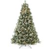 7.5' Pre-Lit Frosted Artificial Scotch Pine Christmas Tree w/ Metal Stand - Thumbnail 1