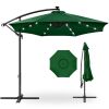 Solar LED Offset Hanging Patio Umbrella w/ Crank Tilt Adjustment - 10ft - Thumbnail 1