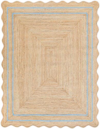 Wave Scalloped Natural Jute Rug, 4 x 6 - Lot 157