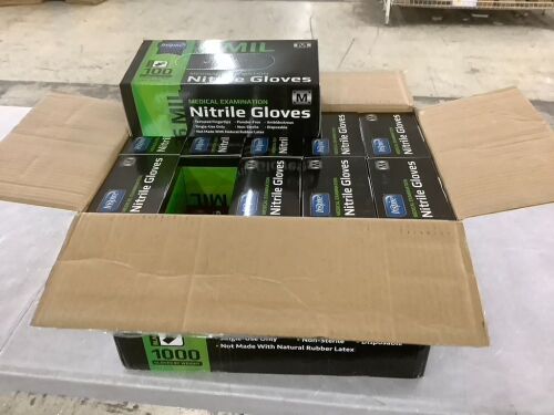 Case of Inspire Black Nitrile Exam Gloves - Lot 287