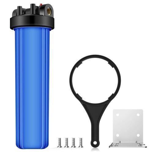 SimPure Whole House Water Filter Housing, 20" x 4.5", Pre-Filtration System for Well and City Water, 1" NPT Port, Pressure Release - Lot 588