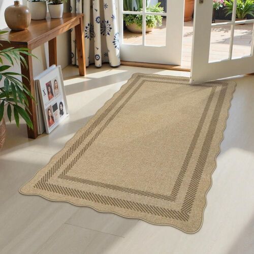 Scalloped Jute Outdoor Rug, 3 x 5 - Lot 799