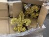 Pallet of (37) Cases of Gold Fleur de Lis Decorations, 9 per Case - Thumbnail 1