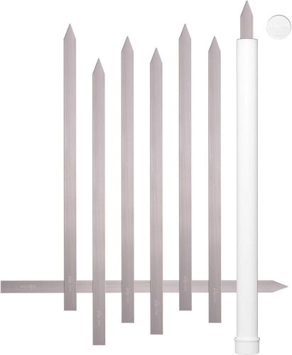 1" Wide Flat Skewers, Stainless Steel, No-Wood Handle, Koobideh Persian Kabob, Carrying Case, 8 Pc - Lot 697