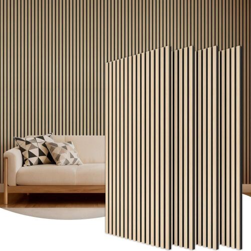 Wood Slat Acoustic Wall Panels, 47.2" x 23.6", 4 Pack - Lot 291