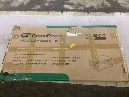GreenForest Coffee Table - No Hardware - Lot 572