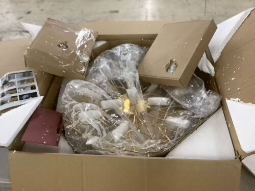 Gold Tree Branch Crystal Chandelier - Lot 194