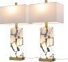 Vallerico Natural Marble Table Lamps, Set of 2 - Thumbnail 1