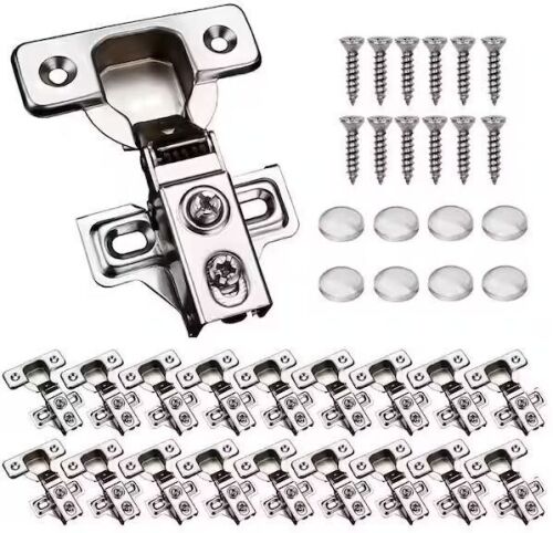 20-Pack Soft Close Cabinet Door Hinges, 100 Degree Opening Angle - Lot 806JF