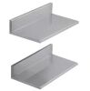 VEVOR 8.6 in. x 16 in. Stainless Steel Wall Mounted Floating Shelving with Backsplash, 44 lbs. Load Capacity - Thumbnail 1
