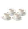 Lorren Home Trends Porcelain Tea/Coffee Set-Service for 4 Gold Floral Design - Thumbnail 1