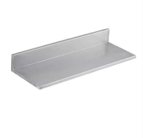 VEVOR 8.6 in. x 24 in. Stainless Steel Wall Mounted Floating Shelving with Backsplash, 44 lbs. Load Capacity - Lot 812JF