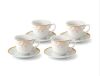 Lorren Home Trends Porcelain Tea/Coffee Set-Service for 4 Gold Floral Design - Thumbnail 1