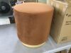 MODWAY Tilden 16 in. Rust Natural Performance Velvet Upholstered Round Ottoman - Thumbnail 3