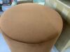 MODWAY Tilden 16 in. Rust Natural Performance Velvet Upholstered Round Ottoman - Thumbnail 4