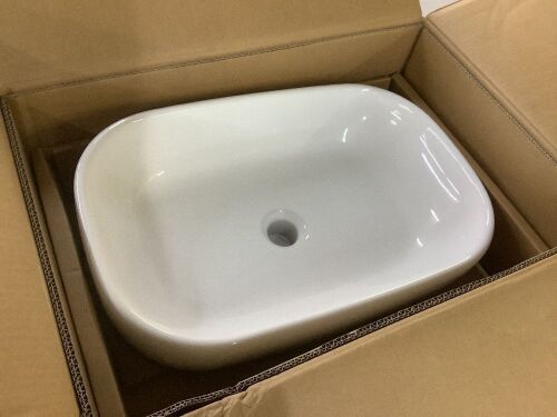 Glacier Bay 22 in. Ceramic Rectangular Vessel Bathroom Sink in White - Lot 833JF