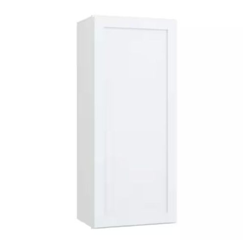 Hampton Bay Courtland 18 in. W x 12 in. D x 42 in. H Assembled Shaker Wall Kitchen Cabinet in Polar White - Lot 835JF