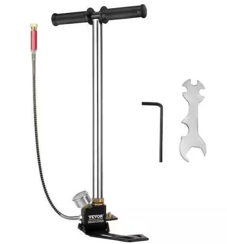 VEVOR 4500PSI High Pressure Hand Pump 3 Stage Inflatable Chamber PCP Air Rifles Pump with 19.7 Hose - Lot 836JF