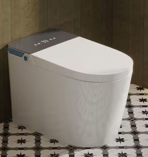 ULIKA Elongated Luxury Smart Toilet with Bidet Seat, Auto Open and Close, Auto Flush, Foot Sensor Operation - Lid Hinge Damaged - Lot 56JF