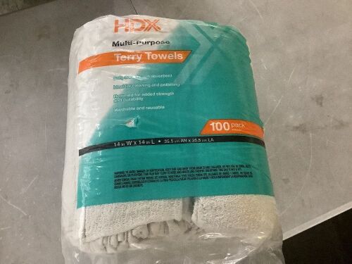 HDX 14 in. x 14 in. Terry Towels (100-Count) - Lot 868JF