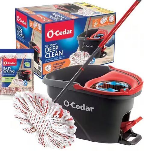 O-Cedar EasyWring Deep Clean Microfiber Spin Mop w/ Bucket System - Lot 874JF