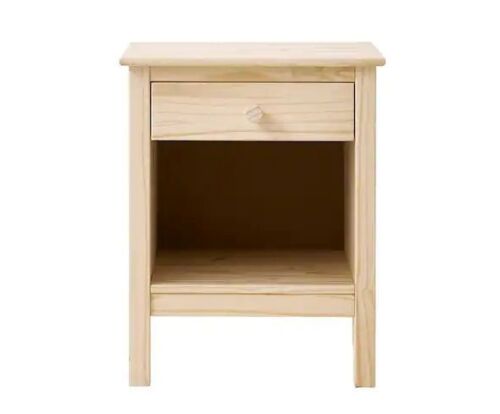 StyleWell 1-Drawer Unfinished Natural Pine Wood Nightstand (25 in. H x 20 in. W x 16.5 in. D) - Lot 896JF