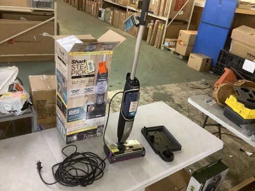 Shark Steam Pickup 3-in-1 Corded Steam Mop for Hardwood, Tile, Stone and Laminate in Black with Storage Tray, Self Cleans - Lot 907JF