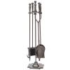 UniFlame Bronze 5-Piece Fireplace Tool Set with Ball Handles and Pedestal Base - Thumbnail 1