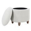 OSP Home Furnishings Lyra Storage Ottoman in Sherpa Parchment Fabric with Medium Oak Legs - Thumbnail 1